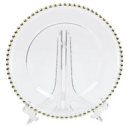 Plates u0026 More Küche & Esszimmer-Runder Obstteller aus Glas mit Goldperlen – Elegantes Esszimmerdekor