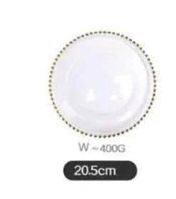 Plates u0026 More Küche & Esszimmer-Runder Obstteller aus Glas mit Goldperlen – Elegantes Esszimmerdekor