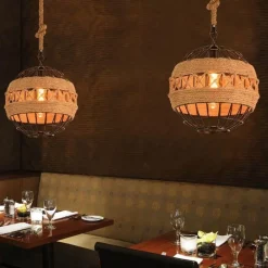 Comfort u0026 Style Beleuchtung-Rustic Rope Ball Chandelier - Minimalist Lighting Fixture