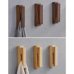 Tranquil Waters Badezimmer-Rustikale Handtuchhaken aus Holz – Badezimmer-Organizer-Ständer