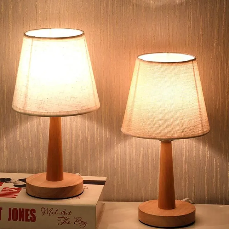 Bright Accents Beleuchtung-Rustikale Tischlampe aus Holz – einfache Beleuchtung aus Rohholz