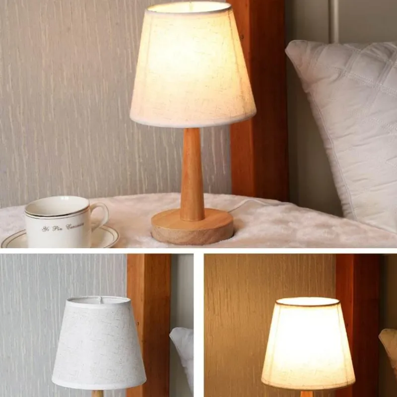 Bright Accents Beleuchtung-Rustikale Tischlampe aus Holz – einfache Beleuchtung aus Rohholz