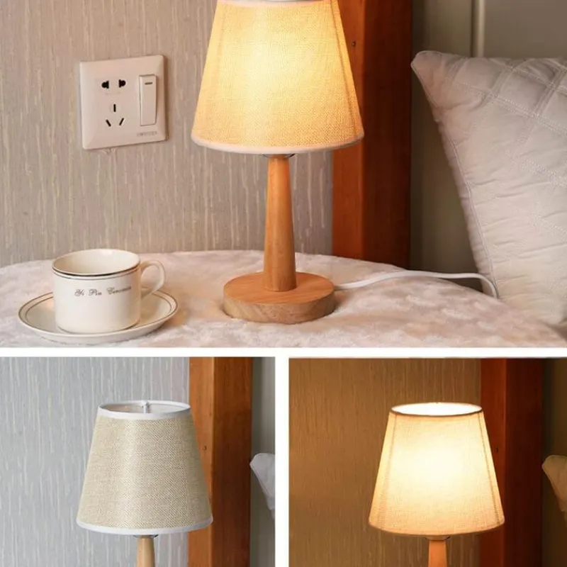 Bright Accents Beleuchtung-Rustikale Tischlampe aus Holz – einfache Beleuchtung aus Rohholz