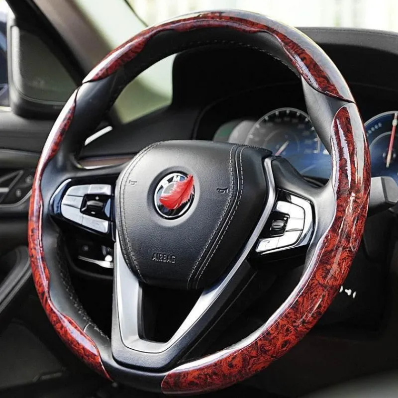 Wild u0026 Free Gear Autozubehör|Automobilindustrie-Rutschfeste Auto-Radabdeckung mit Holzmaserung – stilvoller Lenkradschutz