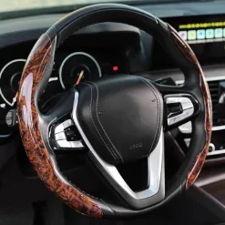 Wild u0026 Free Gear Autozubehör|Automobilindustrie-Rutschfeste Auto-Radabdeckung mit Holzmaserung – stilvoller Lenkradschutz