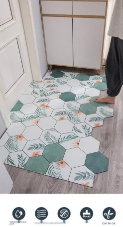 Floor u0026 Flair Boden & Teppiche-Rutschfeste nordische Sechseck-Fußmatte – staubdichte Eingangsmatte