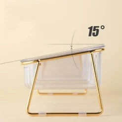 Furry Haven Haustierzubehör|Reinigungswerkzeuge Für Haustiere-Rutschfester Doppelnapf für Haustiere – Transparenter Futternapf für Hunde und Katzen