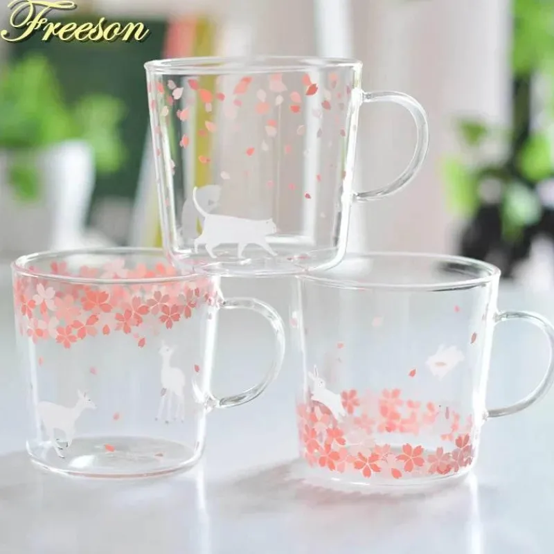 Plates u0026 More Küche & Esszimmer-Sakura Glas Kaffeetasse Katze Hirsch Kaninchen Teetasse Maid Trinkgeschirr