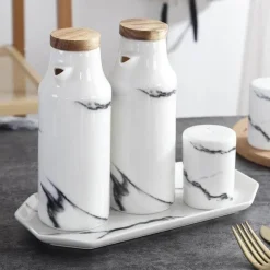 Comfort u0026 Style Küche & Esszimmer-Salz- und Pfefferölflaschen-Set aus Keramik – Gewürzhalter für die Küche