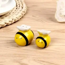 Tom Küche & Esszimmer-Salz- und Pfefferstreuer-Set aus Keramik in Bienenform für eine niedliche Küchendekoration