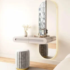 The Lounge Loft Möbel-Sante Frisiertisch mit Spiegel – Stilvoller Schminktisch für elegantes Wohndekor