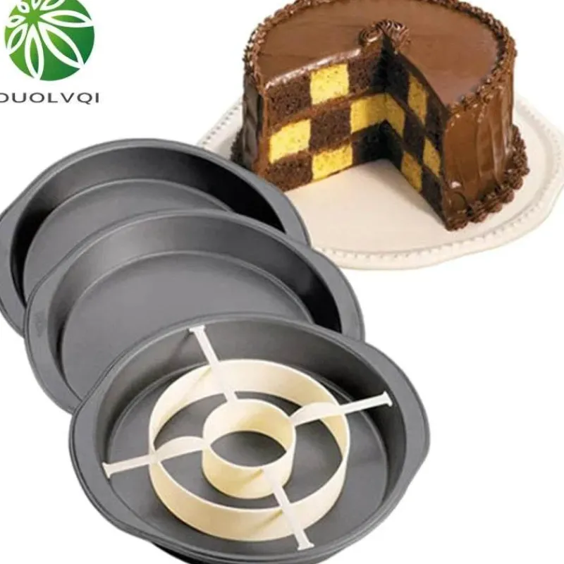 Tom Küche & Esszimmer-Schachbrett-Kuchenform-Set – 3 antihaftbeschichtete Backformen für Schichtkuchen