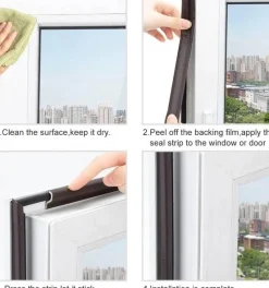 The Decor Haven Heimwerkzeuge-Schalldichter Schaumstoff-Fensterdichtungsstreifen - Geräuschreduzierende Isolierung
