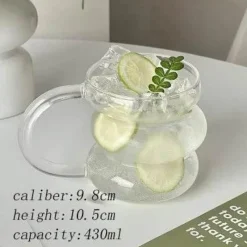 Brew Bliss Küche & Esszimmer-Schlanker Becher aus Glas mit unregelmäßigen Blasen