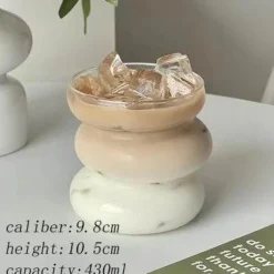 Brew Bliss Küche & Esszimmer-Schlanker Becher aus Glas mit unregelmäßigen Blasen