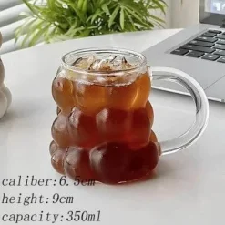 Brew Bliss Küche & Esszimmer-Schlanker Becher aus Glas mit unregelmäßigen Blasen