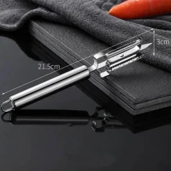 Tom Küche & Esszimmer-Schäler aus Edelstahl – Multifunktionales Küchengerät mit leicht zu reinigendem Design