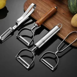 Tom Küche & Esszimmer-Schäler und Reibe aus Edelstahl – Multifunktionswerkzeug für müheloses Zubereiten von Obst und Gemüse