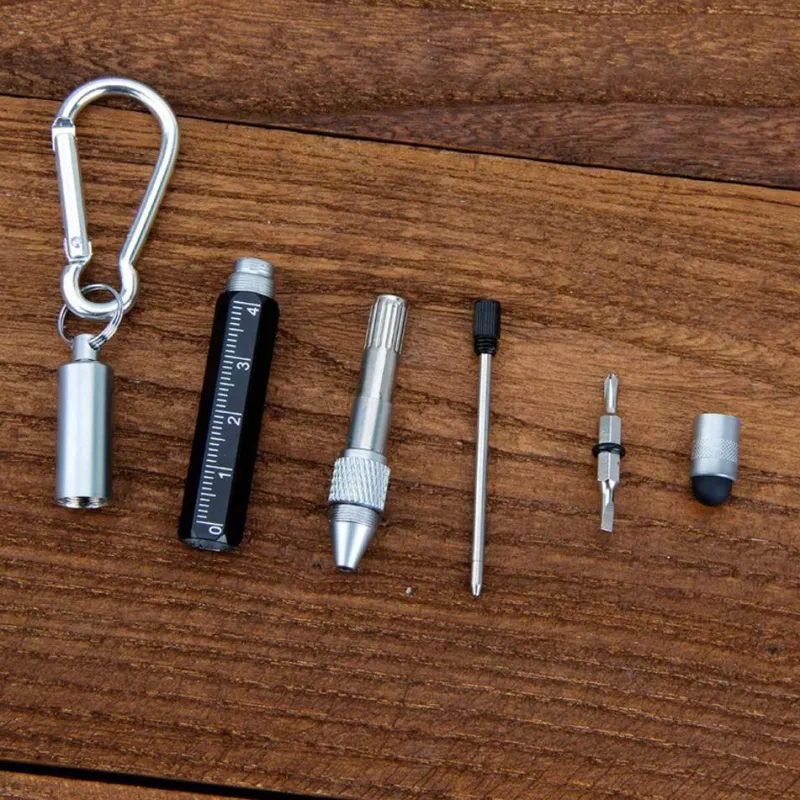 The Outdoor Vault Outdoor-Artikel|Heimwerkzeuge-Schlüsselanhänger-Schraubendreherstift – Multifunktionswerkzeug mit Touchscreen-kompatiblen Funktionen