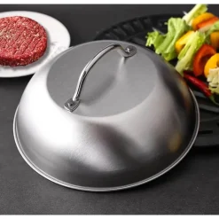Tom Küche & Esszimmer-Schmelzkuppel aus Edelstahl – perfekt zum Braten von Burgern und Käse