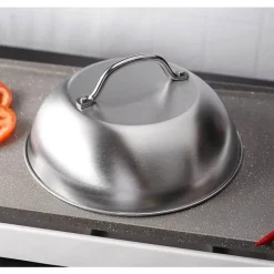 Tom Küche & Esszimmer-Schmelzkuppel aus Edelstahl – perfekt zum Braten von Burgern und Käse