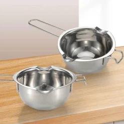 Tom Küche & Esszimmer-Schmelztiegel aus Edelstahl – langer Griff für die Herstellung von Wachs, Butter, Schokolade, Kerzen und Seife