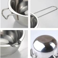 Tom Küche & Esszimmer-Schmelztiegel aus Edelstahl – langer Griff für die Herstellung von Wachs, Butter, Schokolade, Kerzen und Seife