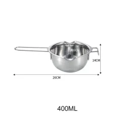 Tom Küche & Esszimmer-Schmelztiegel aus Edelstahl – langer Griff für die Herstellung von Wachs, Butter, Schokolade, Kerzen und Seife