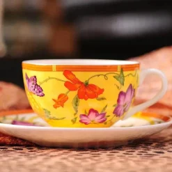 Feast u0026 Flair Küche & Esszimmer-Schmetterlings-Küchengeschirr-Set – Kaffeetassen, Untertassen, Kaffeekanne, Milchkännchen, Zuckerdose, Kuchenteller