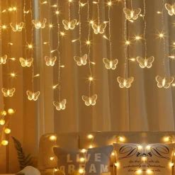 The Gilded Nest Beleuchtung-Schmetterlings-LED-Vorhanglichter - Dekorative Lichterketten