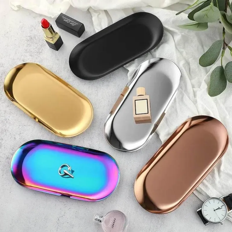 Tom Küche & Esszimmer-Schmucktablett aus Edelstahl – Schreibtisch-Organizerplatte