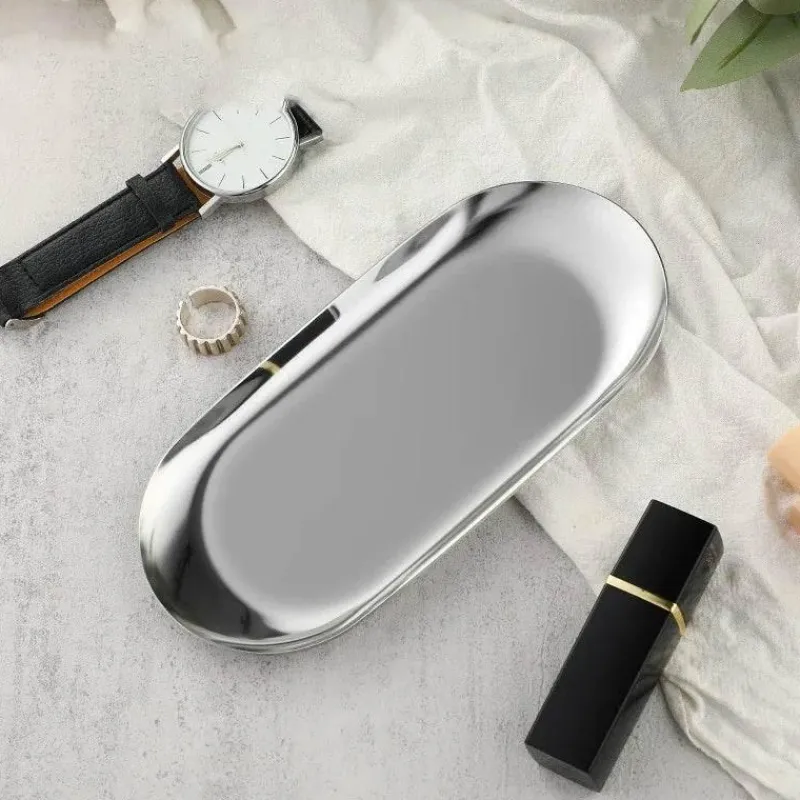 Tom Küche & Esszimmer-Schmucktablett aus Edelstahl – Schreibtisch-Organizerplatte