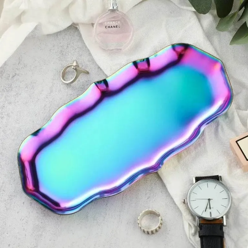 Tom Küche & Esszimmer-Schmucktablett aus Edelstahl – Schreibtisch-Organizerplatte