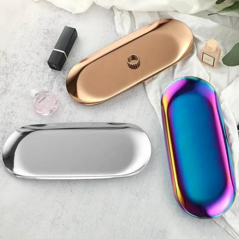 Tom Küche & Esszimmer-Schmucktablett aus Edelstahl – Schreibtisch-Organizerplatte