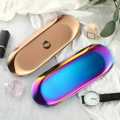 Tom Küche & Esszimmer-Schmucktablett aus Edelstahl – Schreibtisch-Organizerplatte