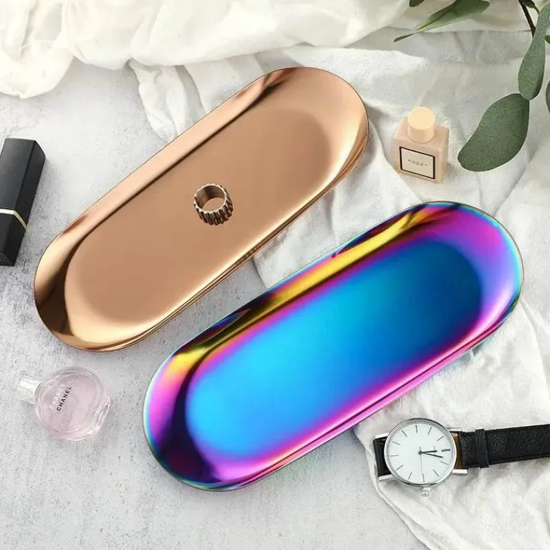 Tom Küche & Esszimmer-Schmucktablett aus Edelstahl – Schreibtisch-Organizerplatte