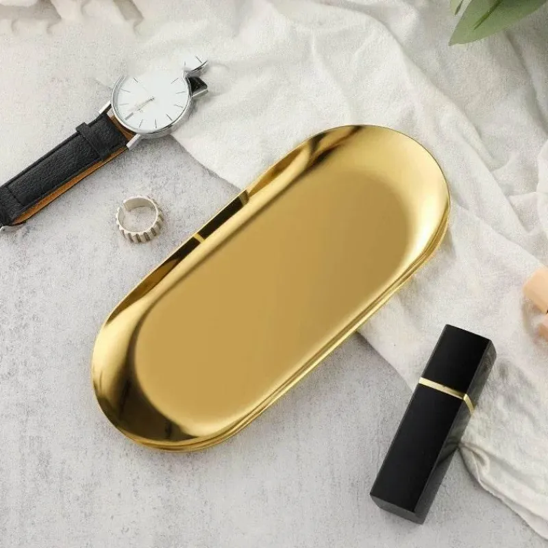 Tom Küche & Esszimmer-Schmucktablett aus Edelstahl – Schreibtisch-Organizerplatte