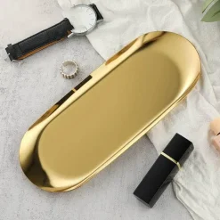 Tom Küche & Esszimmer-Schmucktablett aus Edelstahl – Schreibtisch-Organizerplatte