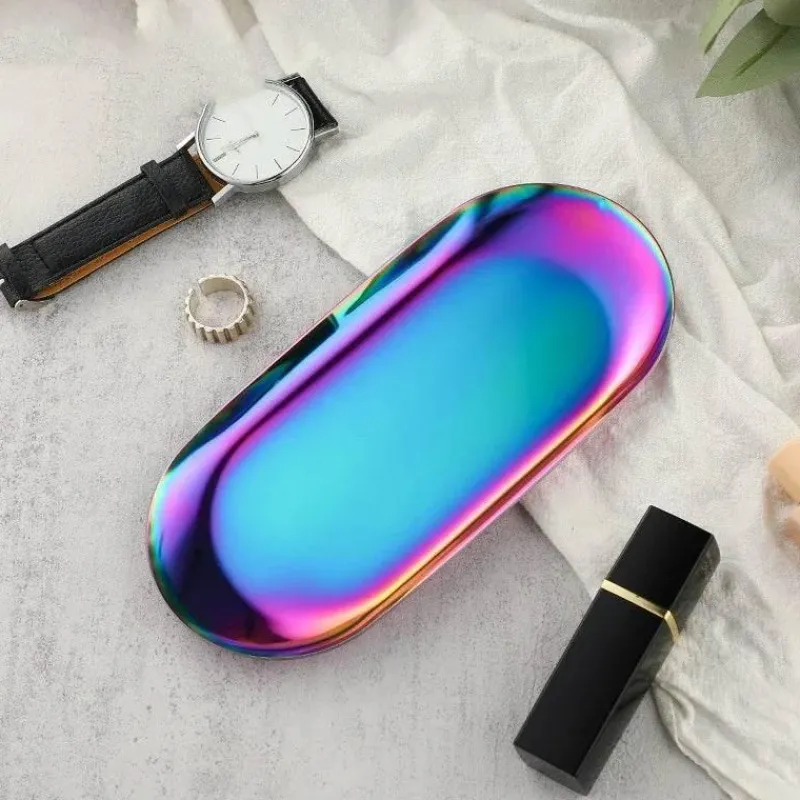 Tom Küche & Esszimmer-Schmucktablett aus Edelstahl – Schreibtisch-Organizerplatte