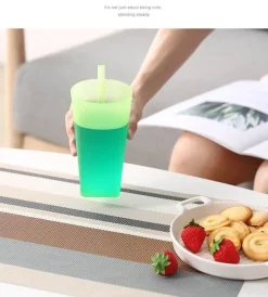 Little Nest Küche & Esszimmer-Schnabeltasse für Kinder mit integriertem Strohhalm – Easy Drink Mug