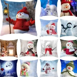 The Cushion Corner Bettzeug-Schneemann Kissenbezug - Winter Weihnachtsdekoration