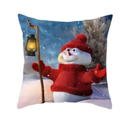 The Cushion Corner Bettzeug-Schneemann Kissenbezug - Winter Weihnachtsdekoration