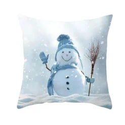 The Cushion Corner Bettzeug-Schneemann Kissenbezug - Winter Weihnachtsdekoration