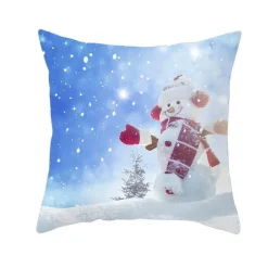 The Cushion Corner Bettzeug-Schneemann Kissenbezug - Winter Weihnachtsdekoration