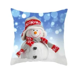 The Cushion Corner Bettzeug-Schneemann Kissenbezug - Winter Weihnachtsdekoration