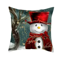 The Cushion Corner Bettzeug-Schneemann Kissenbezug - Winter Weihnachtsdekoration