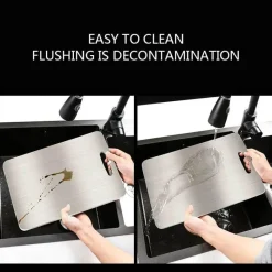 Tom Küche & Esszimmer-Schneidebrett aus Edelstahl – robuster Hackklotz für Obst, Gemüse und Fleisch