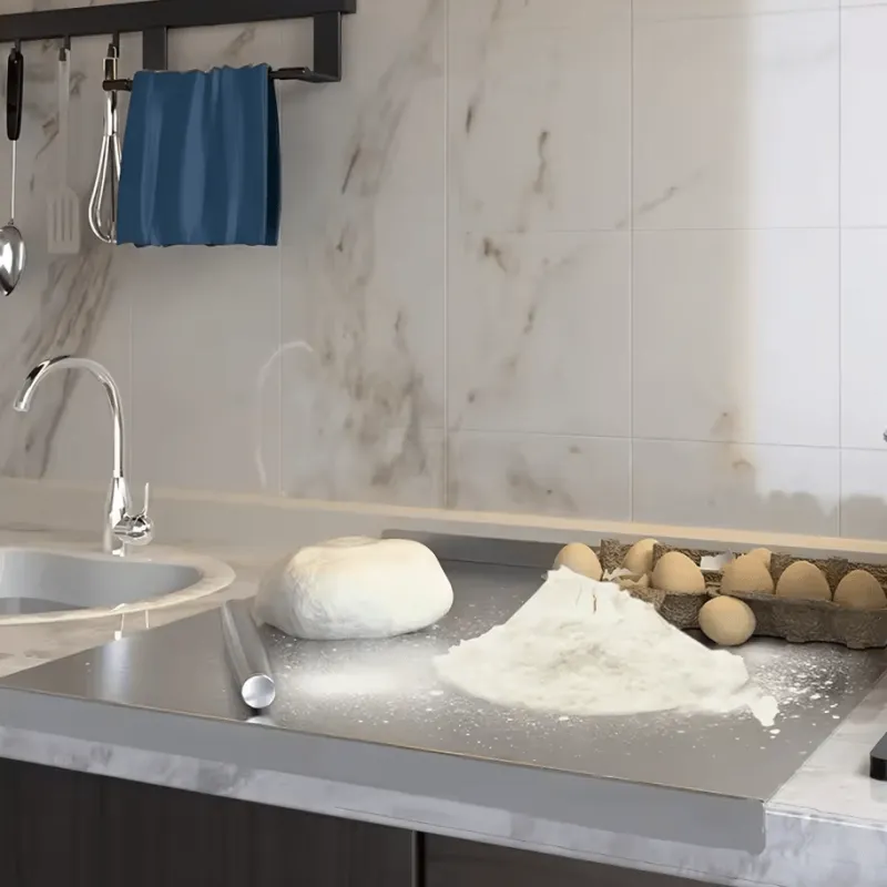 Tom Küche & Esszimmer-Schneidebrett aus Edelstahl – robuster Hackklotz für Obst, Gemüse und Fleisch