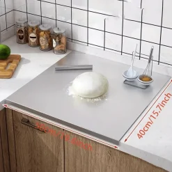 Tom Küche & Esszimmer-Schneidebrett aus Edelstahl – robuster Hackklotz für Obst, Gemüse und Fleisch