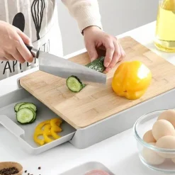 Deco Küche & Esszimmer-Schneidebrett mit Schublade – Küchen-Organizer und Aufbewahrungslösung